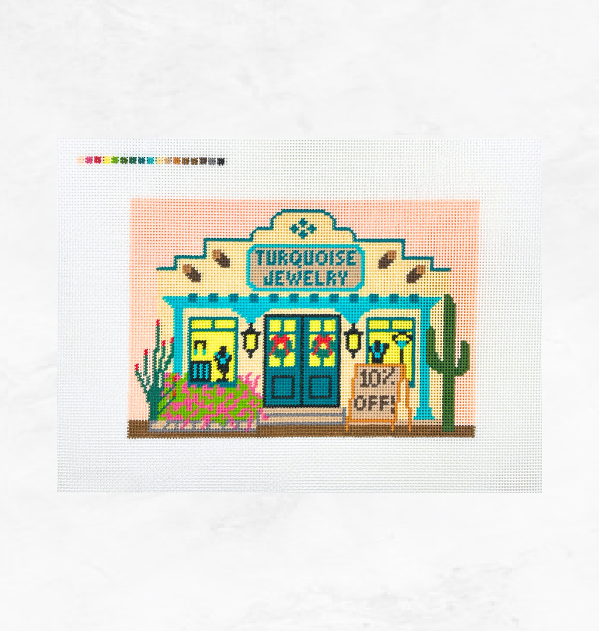 Turquoise Jewelry Shop Needlepoint Canvas