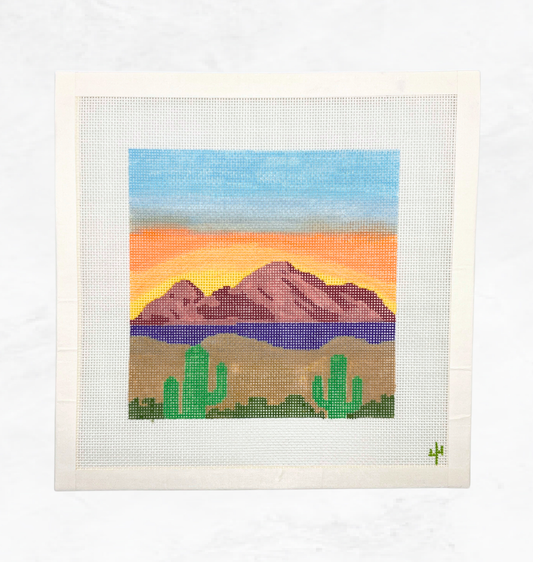 Camelback Mountain Sunrise Needlepoint Canvas