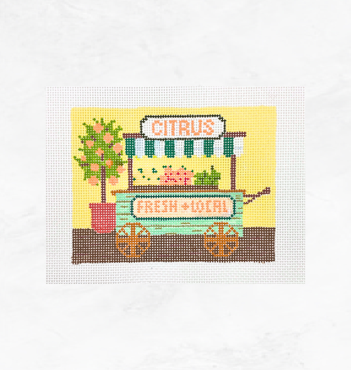 Citrus Cart Needlepoint Canvas