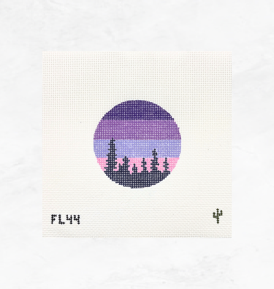 Pine Forest Sunset Needlepoint Canvas