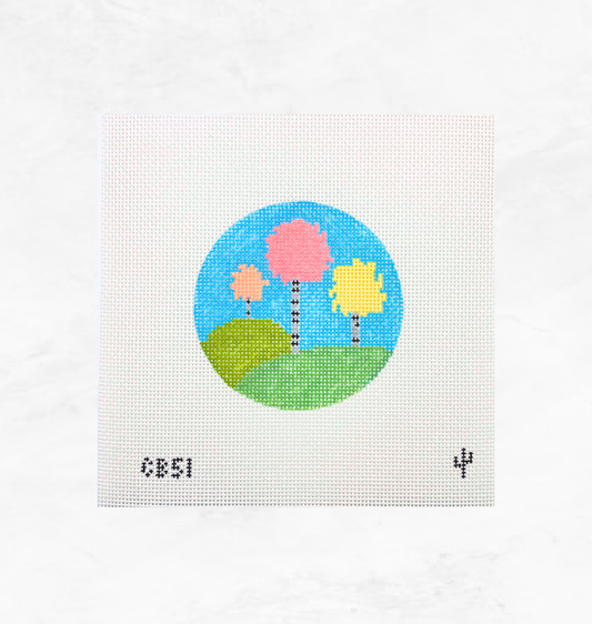 Lorax Trees Needlepoint Round