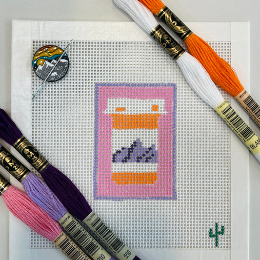 Mountain Pill Bottle Needlepoint Canvas