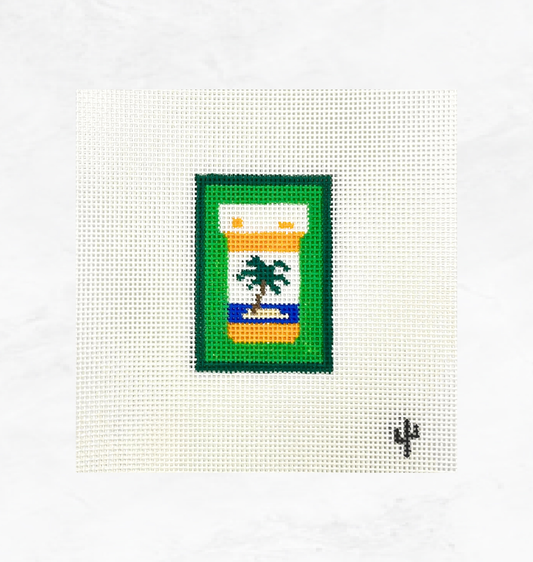 Palm Tree Beach Pill Bottle Needlepoint Canvas