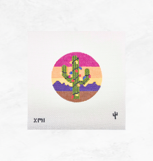 Saguaro Cactus with Christmas Lights
