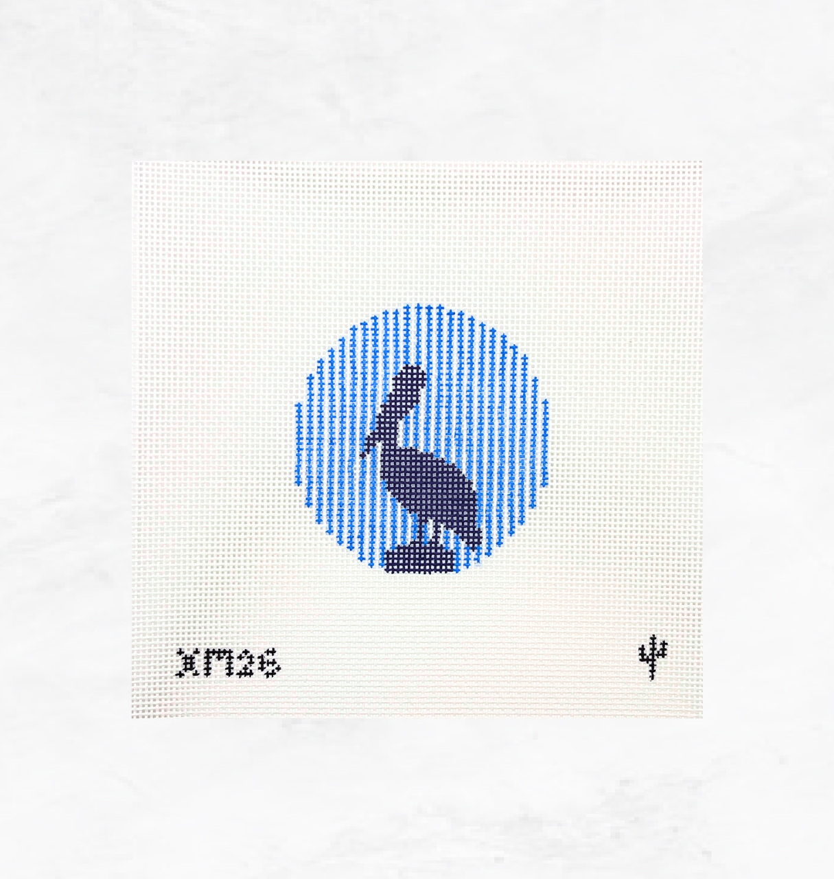 Seersucker Pelican Needlepoint Round