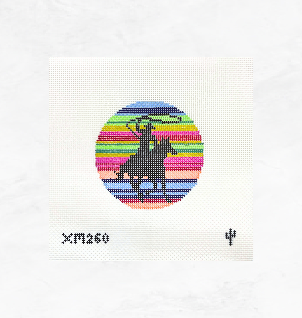 Serape Cowboy Needlepoint Round