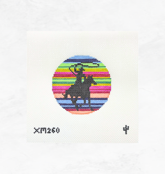 Serape Cowboy Needlepoint Round