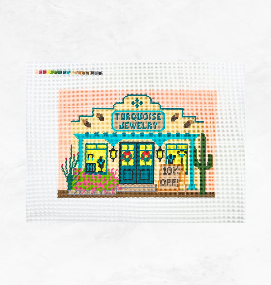 Turquoise Jewelry Shop Needlepoint Canvas